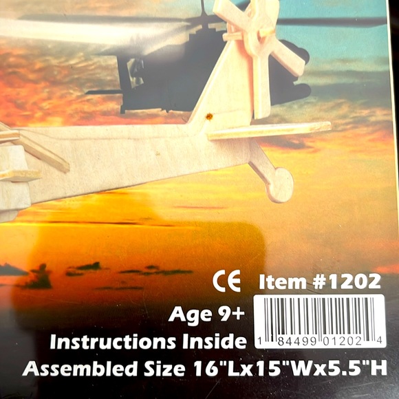 Ancient Sailboat & Apache Helicopter Wood Craft Puzzles - Picture 8 of 9